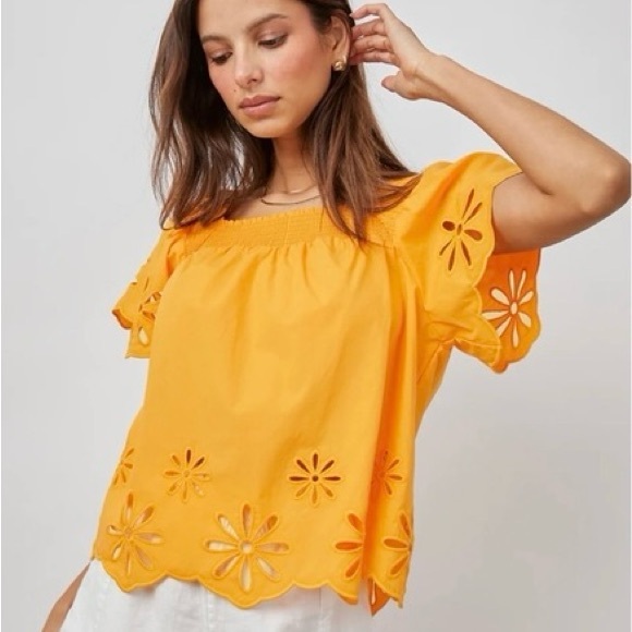 Rails Tops - RAILS Sonora Eyelet Marigold Top